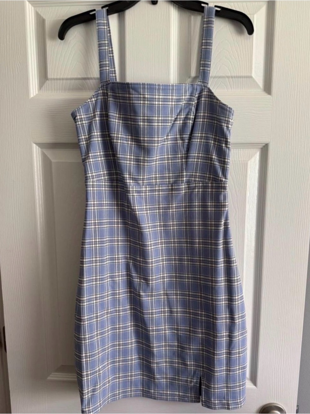 Hollister Light Blue Plaid Mini Dress